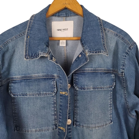 Nine West Blue Denim Jacket. LG - Picture 3 of 11